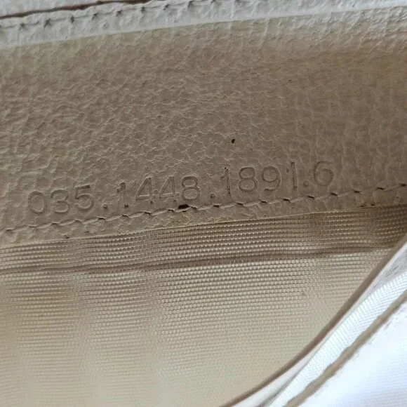 Gucci Cardholder Wallet Bifold Off White Genuine Leather Purse Made in Italy - Picture 9 of 14